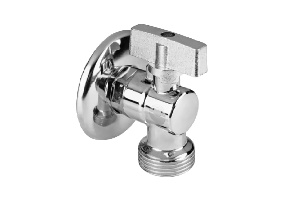 Кран для подкл. быт. приборов шаровой угловой Ду 15x15 нар.-нар. Valfex VF.392.N.04